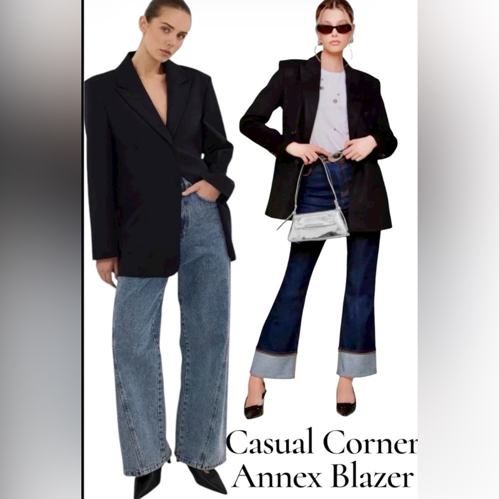 Casual Corner Annex Essentials Black Blazer – Size 12W ✨🌹✨